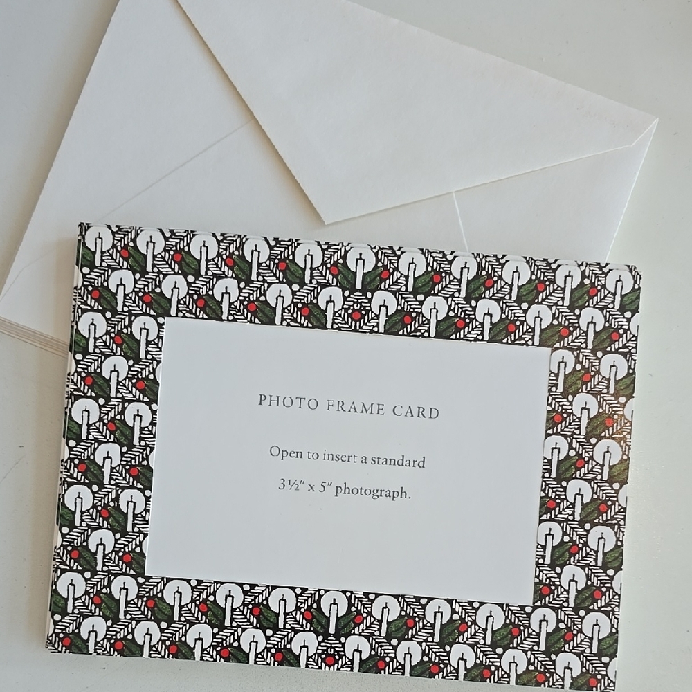 Vintage 1992 Christmas Candle Holiday Card With Photo Holder